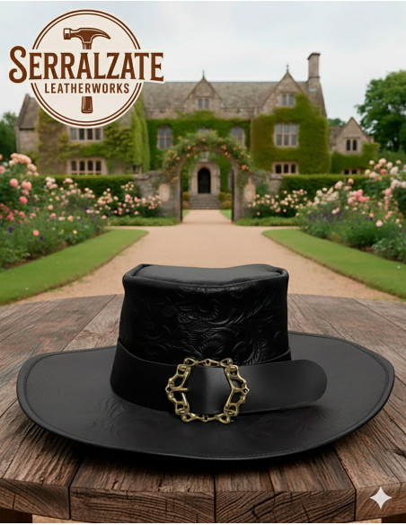 Chapéu medieval de couro Deluxe...