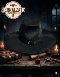 Chapéu Deluxe não oficial Van Helsing em couro, cor preta 2