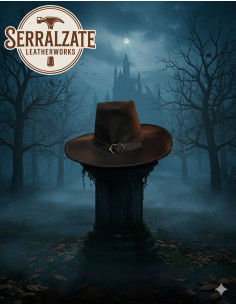 Chapéu não oficial Van Helsing em couro, cor marrom 2