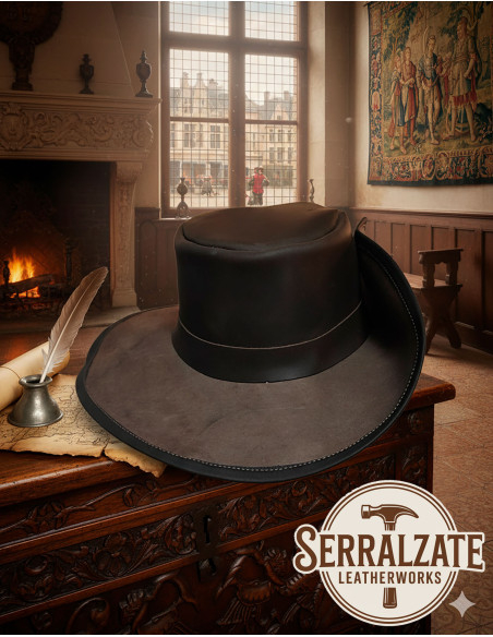 Chapéu medieval de couro modelo...