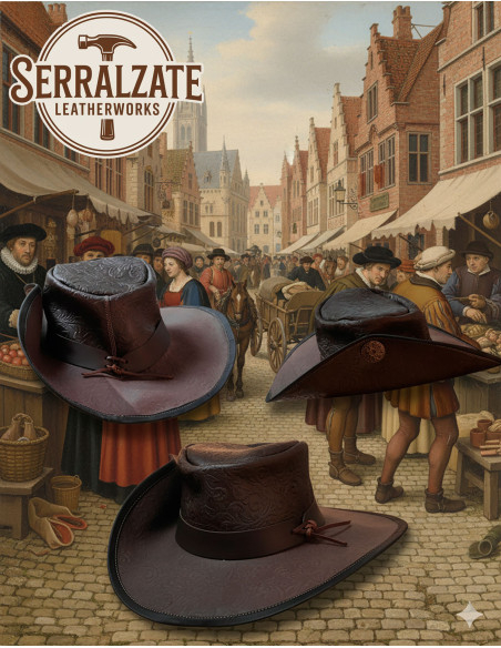 Chapéu medieval de couro Deluxe...