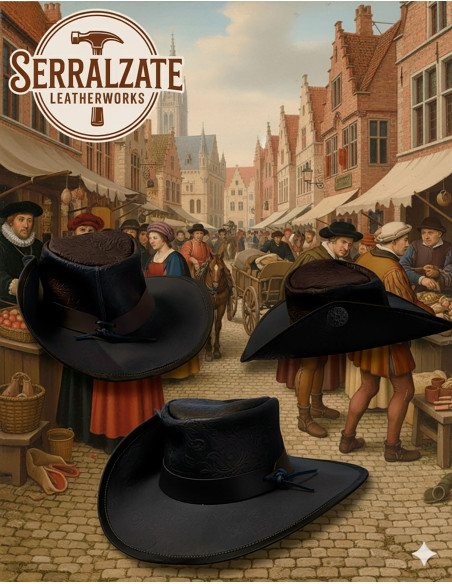 Chapéu medieval de couro Deluxe...