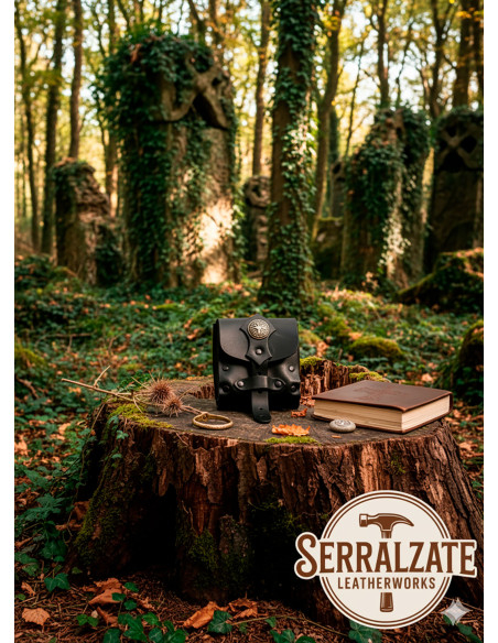 Bolsa de linho do Druida em preto