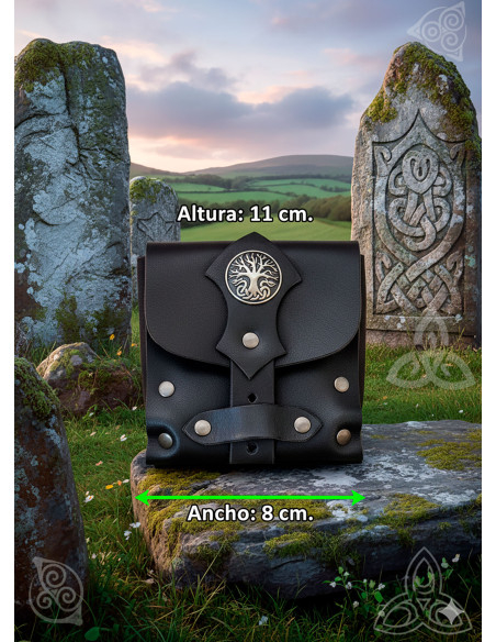 Bolsa de linho do Druida em preto