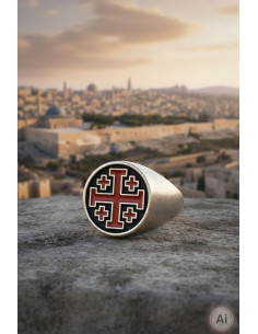 Anel de Cruzes Templárias Negras