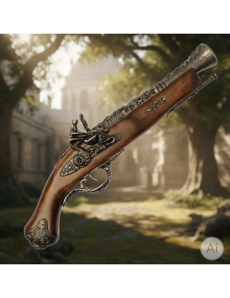 Pistola de pederneira francesa...