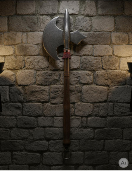 Machado medieval decorativo, médio...