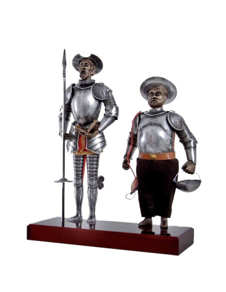 Figura Dom Quixote e Sancho Pança, 42 cms.
