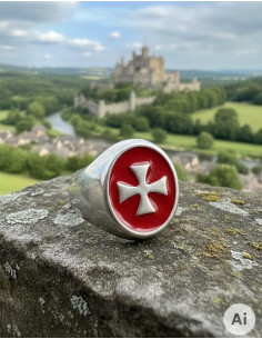 Anel de mulher Cruz Templária