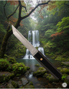 Faca de aventura Albainox lâmina de damasco brilhante...