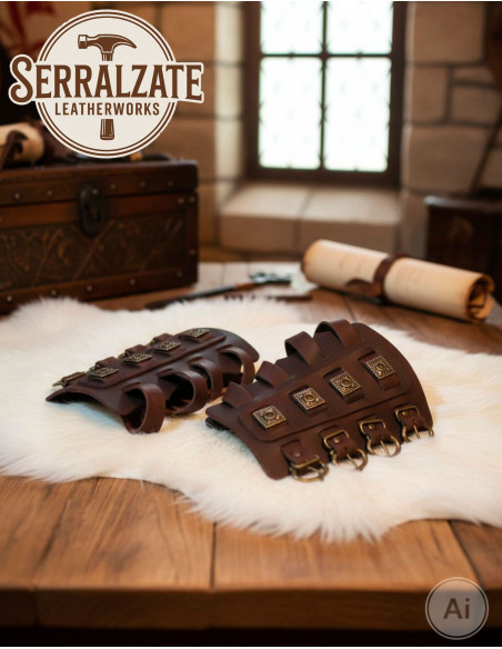 Pulseiras vikings Aslaug em marrom...