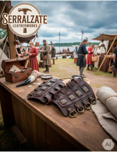 Pulseiras vikings Aslaug em marrom escuro 2