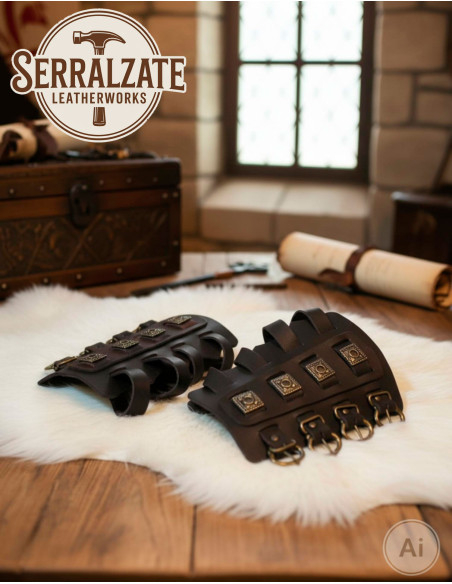 Braceletes vikings Aslaug em preto