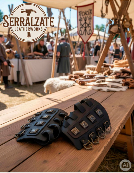 Braceletes vikings Aslaug em preto