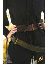 Cinto pirata de couro de camurça modelo Hunter, cor marrom escuro