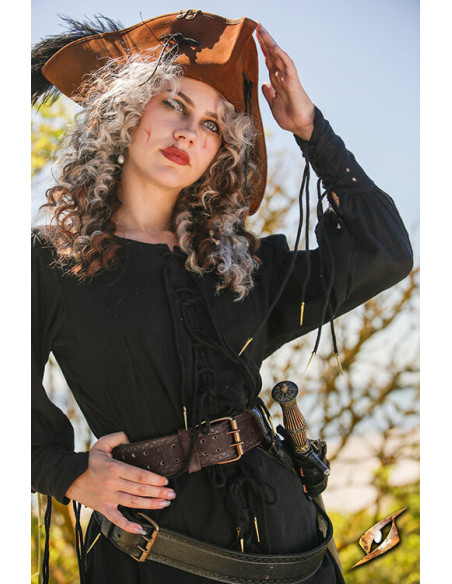 Cinto pirata de couro de camurça...