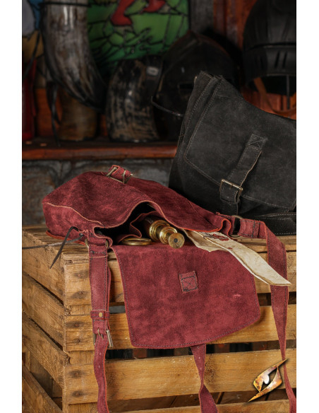 Bolsa tiracolo medieval de couro de...