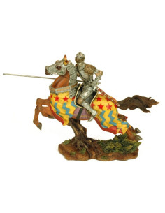 Figura cavaleiro medieval a cavalo