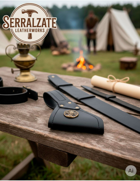 Tahalí medieval em pele para pendurar...