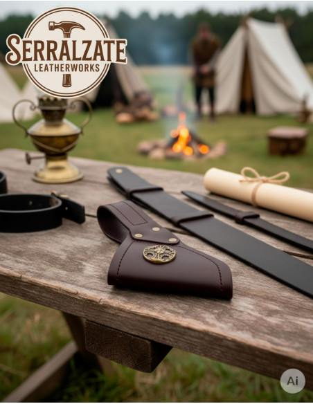 Tahalí medieval em pele para pendurar...