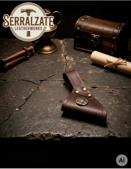 Tahalí medieval em pele para pendurar...