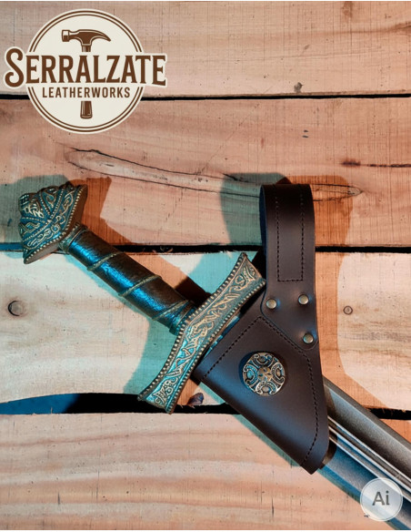 Tahalí medieval em pele para pendurar...