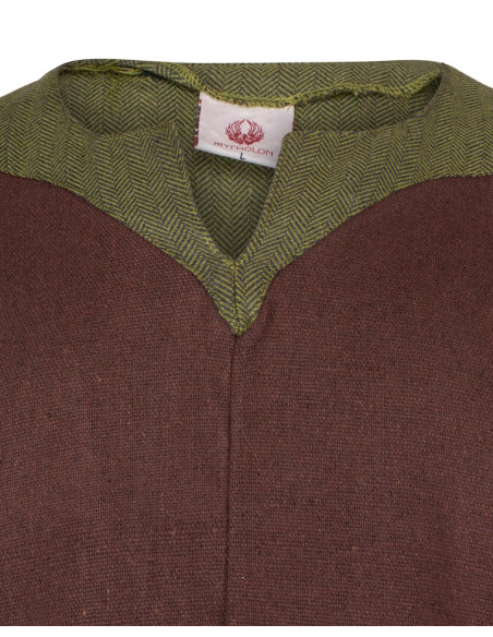 Túnica vikinga masculina em algodão...