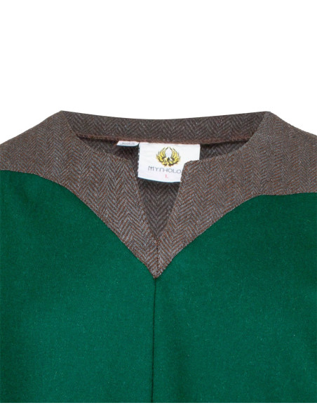 Túnica vikinga masculina em lã modelo...