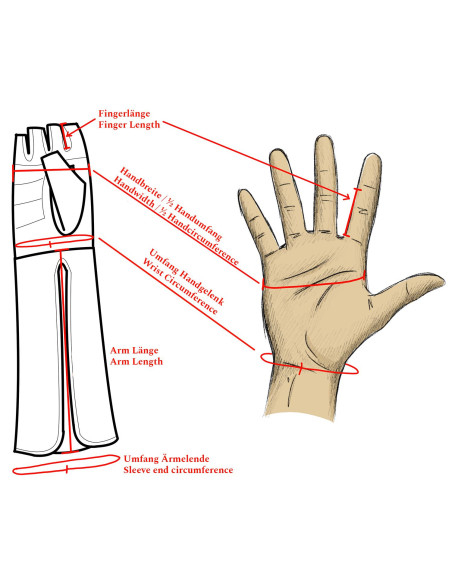 Luvas medievais sem dedos em peleiro...
