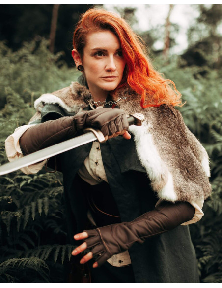 Luvas medievais sem dedos em couro...