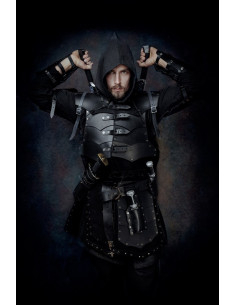 Jaqueta de camurça com placas de couro preto modelo Rasmus 2