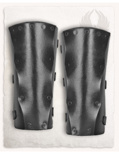 Braceletes medievais de couro modelo Rasmus, cor preta