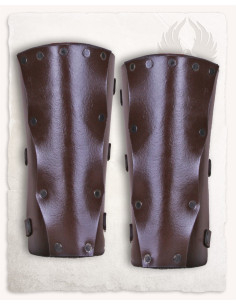 Braceletes medievais de couro modelo Rasmus, cor marrom