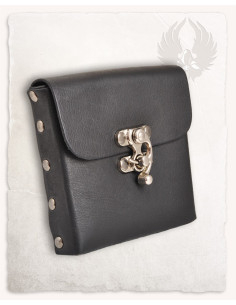 Bolsa medieval de couro modelo Gero, cor preta