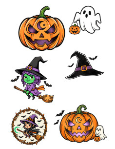 Tatuagem temporária Temática de Halloween colorida