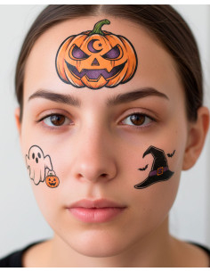 Tatuagem temporária Temática de Halloween colorida 2