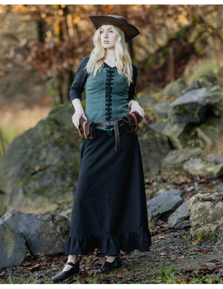 Cinto medieval fino em couro modelo...