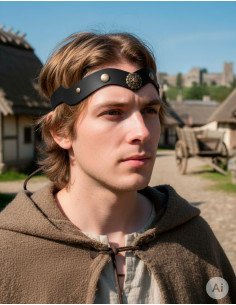 Tiara medieval roda em peleja preta 2