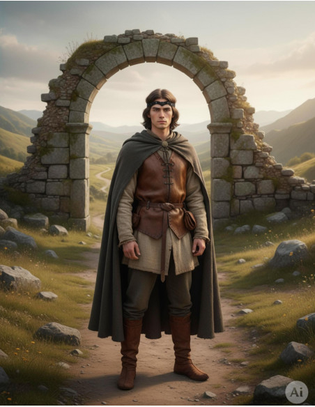 Tiara medieval roda em peleja preta