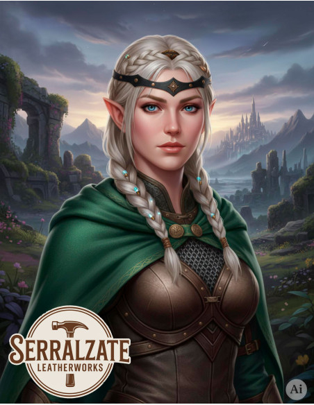 Tiara roda vikinga-medieval em couro...