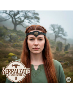 Tiara Celta tempestade em couro preto