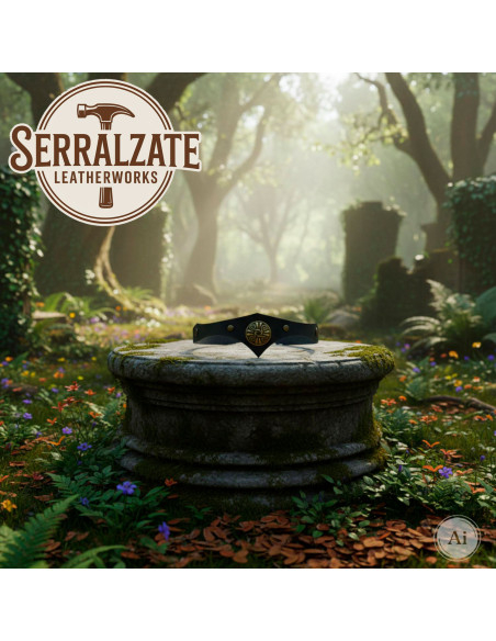 Tiara Celta tempestade em couro preto