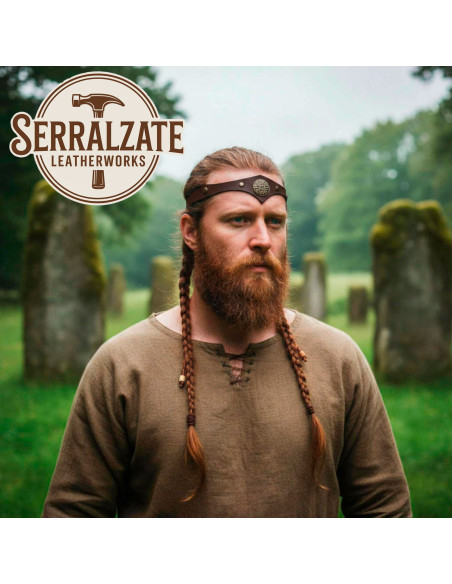 Tiara Celta tempestade em couro marrom