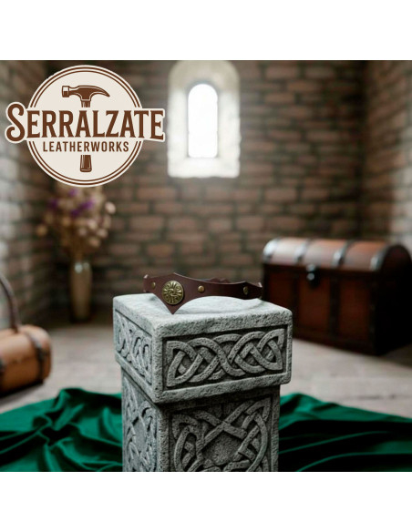 Tiara Celta tempestade em couro marrom