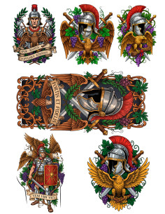 Tatuagem temporária Temática dos Romanos, colorida