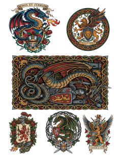 Tatuagem temporária Temática Medieval, em cores