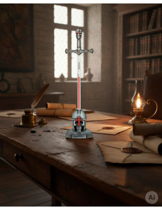 Kit suporte abre-cartas e capacete Templário Fantasia