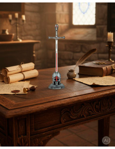 Kit suporte abre-cartas e capacete Templário Fantasia 2