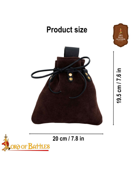 Pochete medieval com fecho de cordão,...