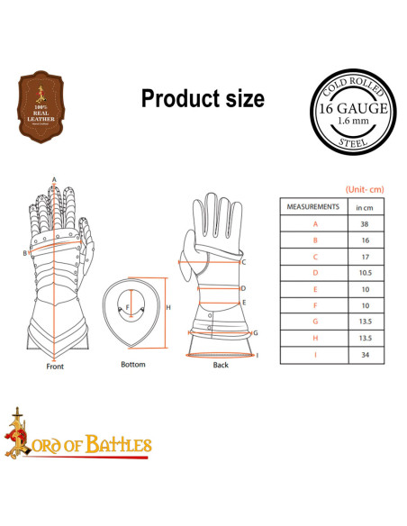 Manoplas Cuirassier S. XVI-XVII, aço...
